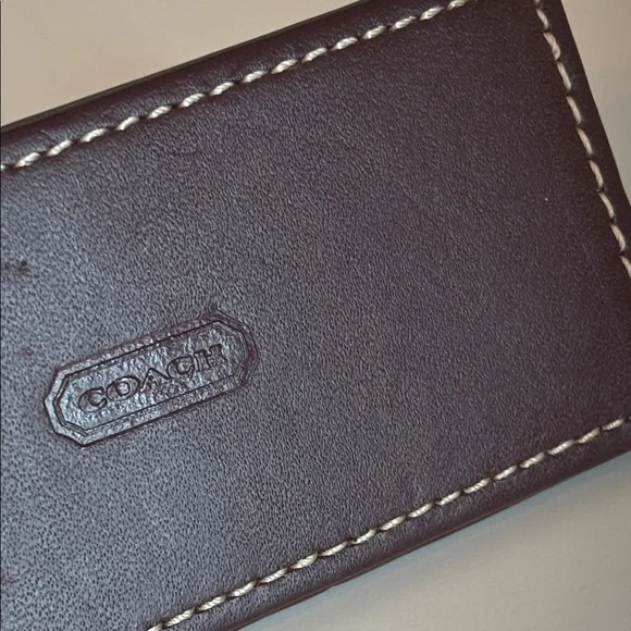 Coach Vintage Brown Leather Stamped Business Card Holder - Picture 10 of 10